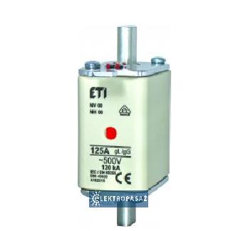 Wkładka topikowa przemysłowa zwłoczna NH00 WT-00 100A 500V AC gG kombi 004182214 ETI Polam 1